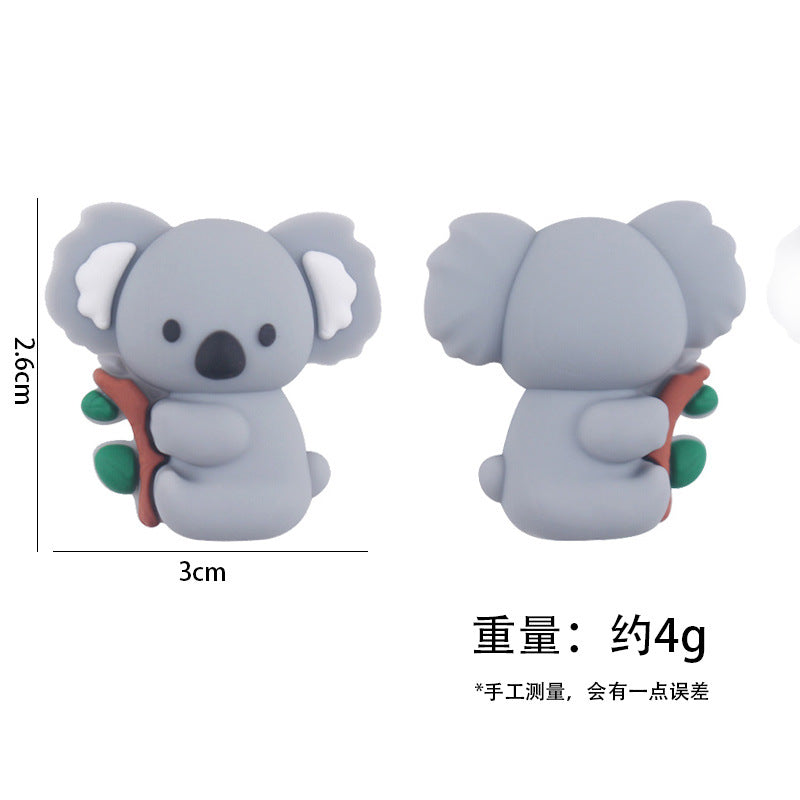 Wholesale 3pcs 3D New baby products cartoon animal koala small tooth glue creative DIY baby molars nipple anti-chain accessories